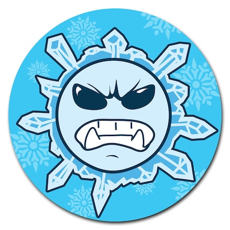 Snowflake Angry Circle Vinyl Laminated Decal